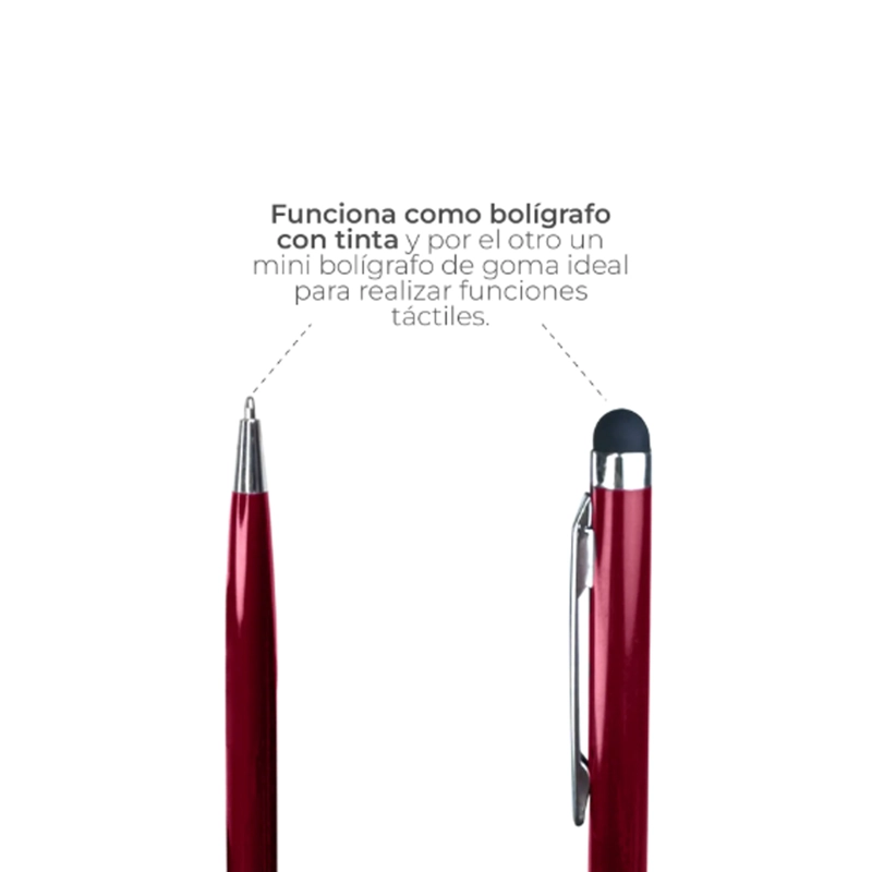 LAPIZ STYLUS UNIVERSAL 2 EN 1 PARA IPAD Y TABLET CELULA ROJO - 2