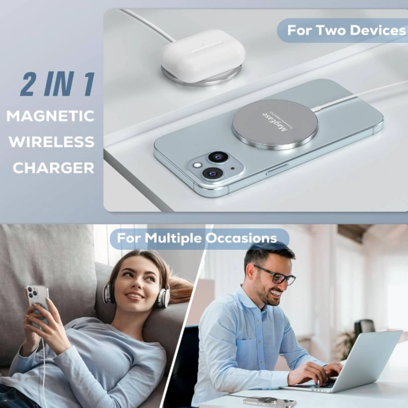 CARGADOR INALAMBRICO MAGNETICO DE 15W COMPATIBLE CON IPHONE - 3
