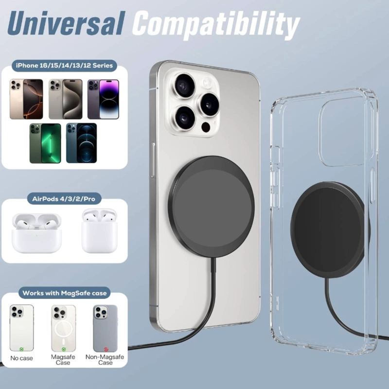 CARGADOR INALAMBRICO MAGNETICO DE 15W COMPATIBLE CON IPHONE - 4