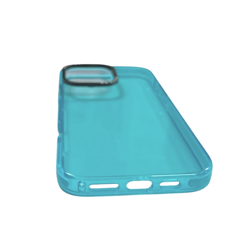 CARCASA FUNDA COMPATIBLE CON IPHONE 16 PRO MAX FLUOR CELESTE - 3