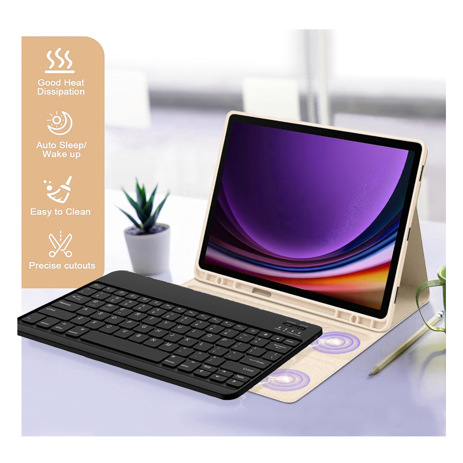 FUNDA CON TECLADO ESPAÑOL PARA SAMSUNG TAB S9 PLUS 12.4 - 6