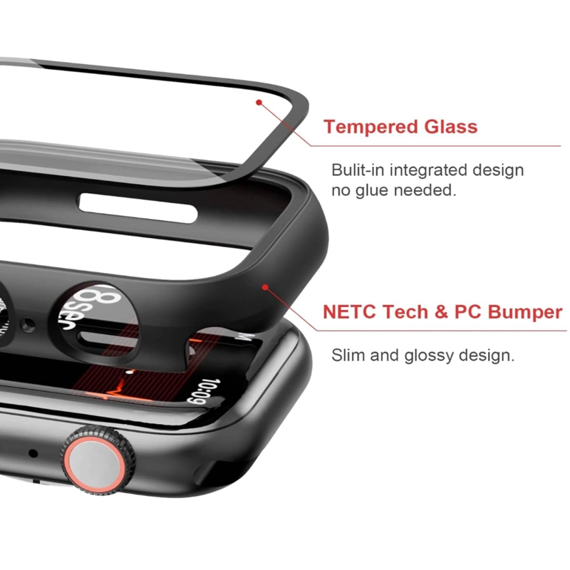 CARCASA PROTECTOR CON LAMINA COMPATIBLE CON APPLE WATCH 41MM TRANSAPARENTE - 3