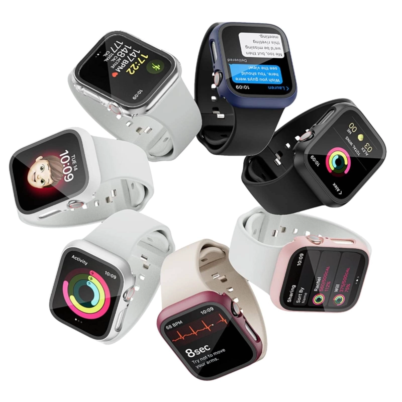 CARCASA PROTECTOR CON LAMINA COMPATIBLE CON APPLE WATCH 41MM TRANSAPARENTE - 4