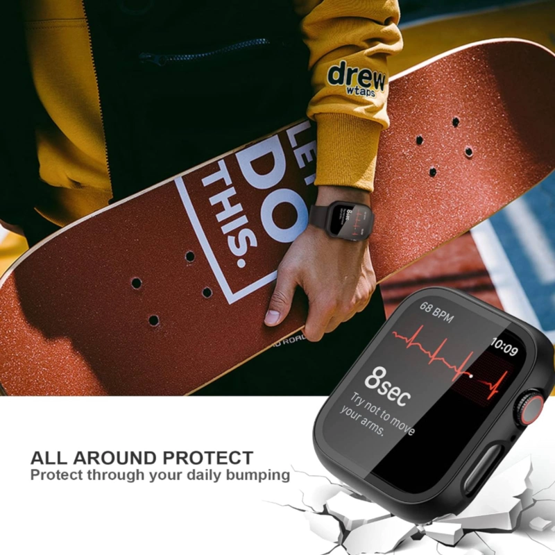 CARCASA PROTECTOR CON LAMINA COMPATIBLE CON APPLE WATCH 41MM TRANSAPARENTE - 5