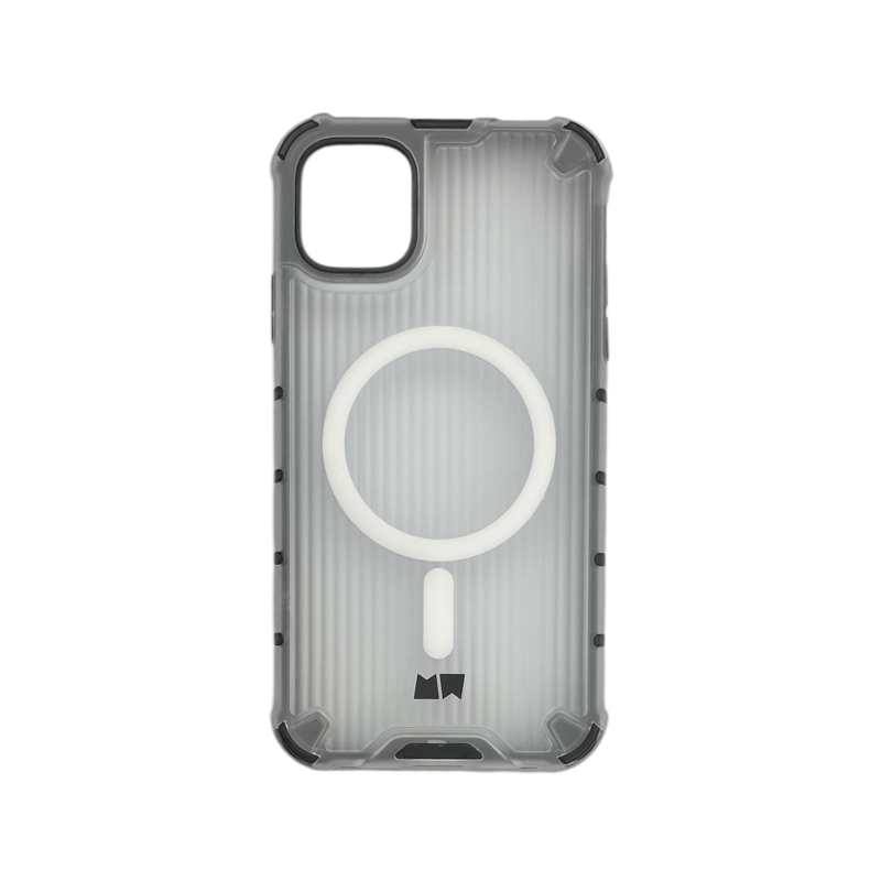 GENÉRICO CARCASA FUNDA COMPATIBLE CON IPHONE 11 MAGSAFE TRANSPARENTE BORDE NEGRO