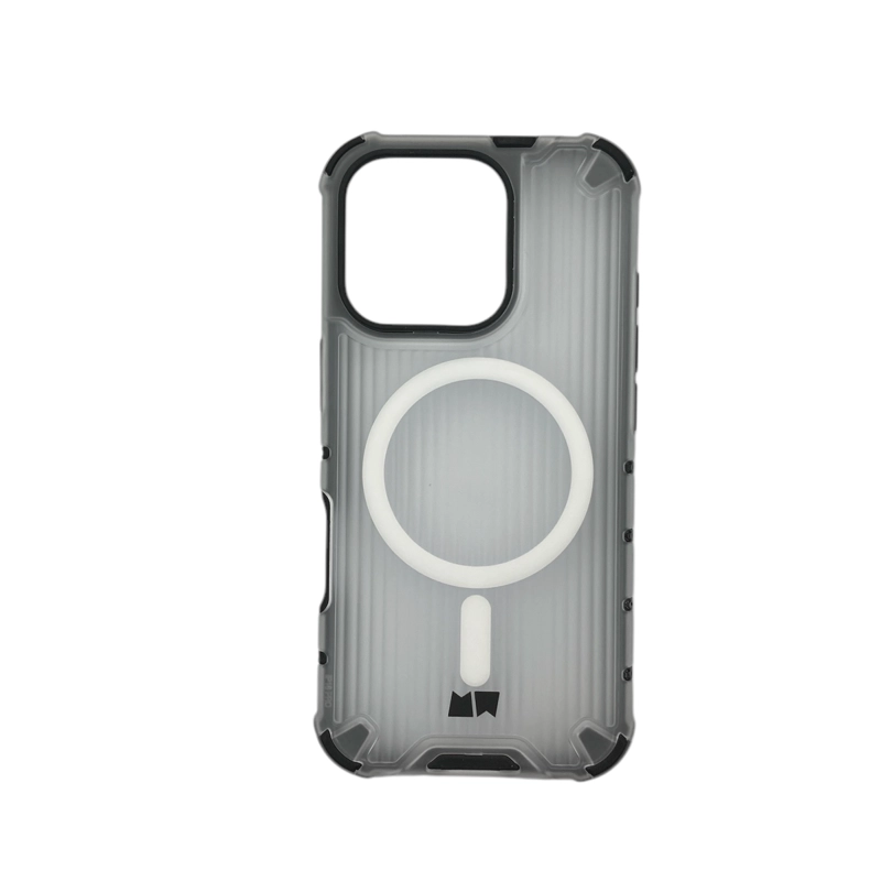 GENÉRICO CARCASA COMPATIBLE CON IPHONE 16 PRO MAGSAFE TRANSPARENTE BORDE NEGRO
