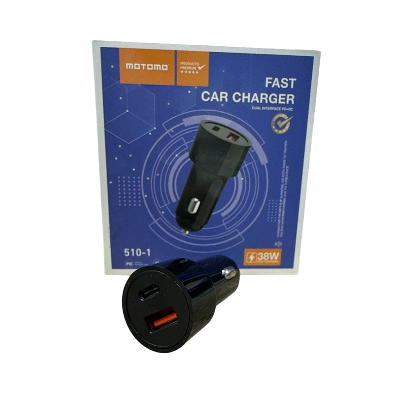 CARGADOR DE AUTO DOBLE USB Y TYPO C CARGA RAPIDA 38W - 4