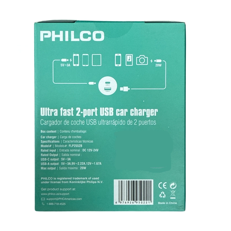 CARGADOR DE AUTO DOBLE USB Y USB-C CARGA RAPIDA 20W - 2