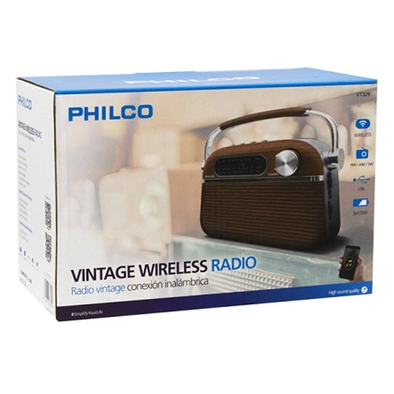 RADIO AM FM VINTAGE REPRODUCTOR BLUETOOTH RETRO PHILCO VT329 - 4