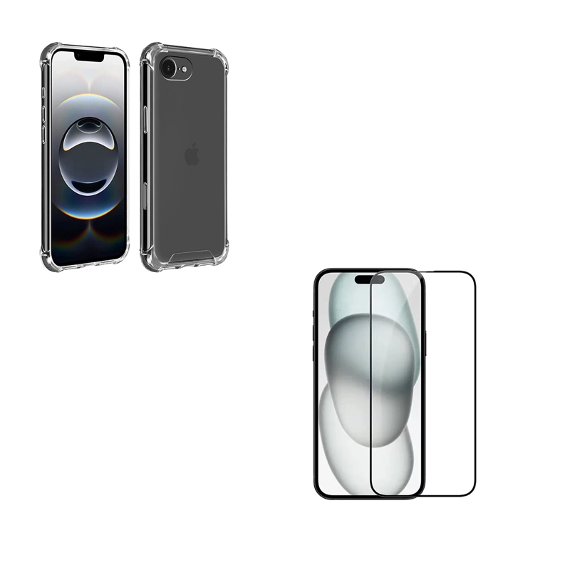CARCASA TRANSPARENTE LAMI DE VIDRIO COMPLETA PARA IPHONE 16E - 1