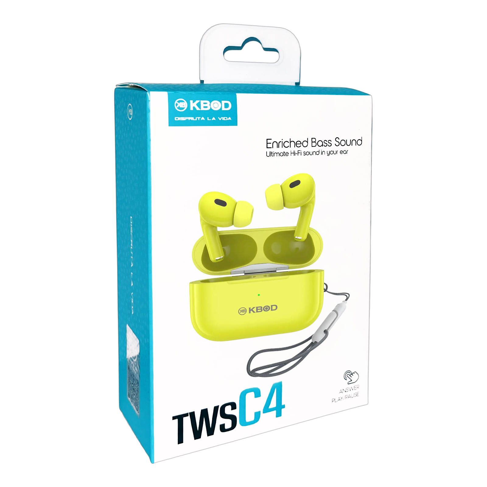 AUDIFONOS INALAMBRICO BLUETOOTH MANOS LIBRES TWSC4 AMARILLO - 4