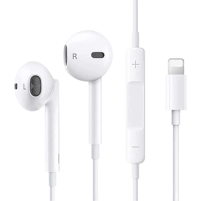 AUDIFONOS CON CABLE COMPATIBLES CON ENTRADA IPHONE SIN GOMAS - 1