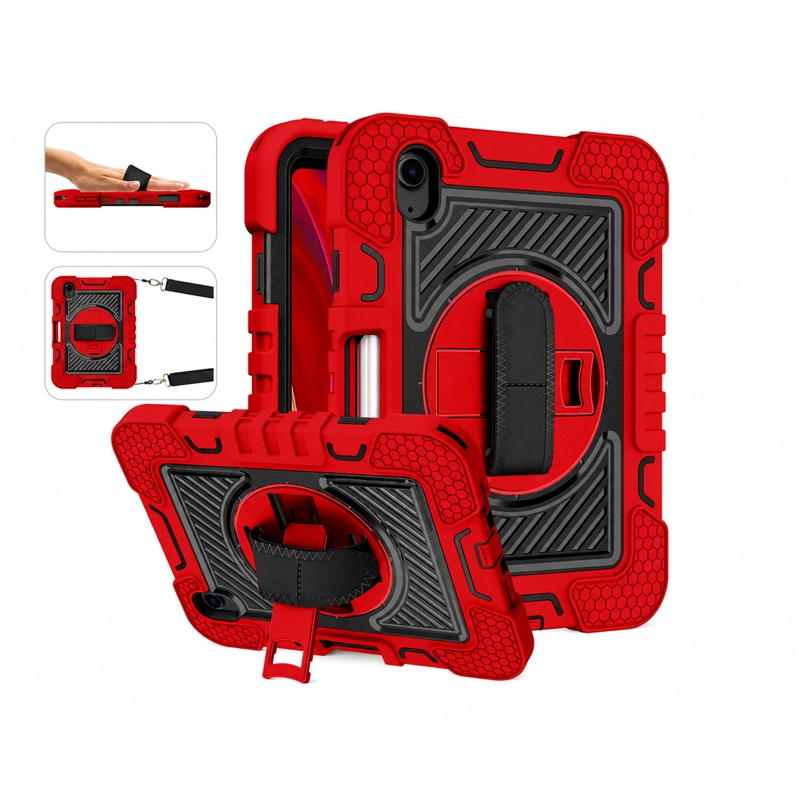 FUNDA CARCASA REFORZADA ANTI GOLPE IPAD 11TH GENE A16 2025 ROJO - 4