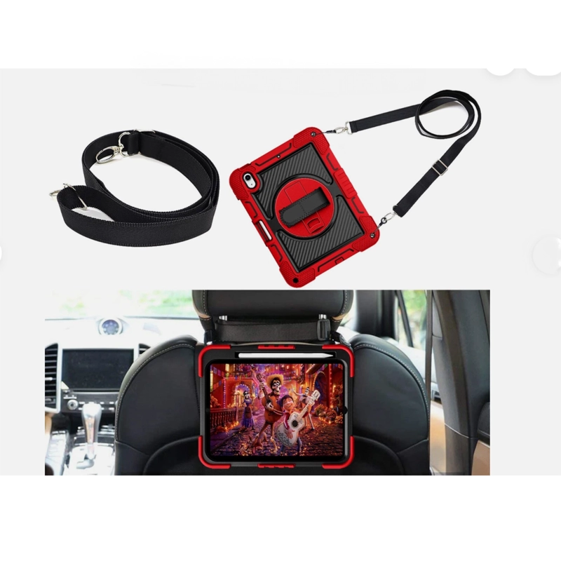 FUNDA CARCASA REFORZADA ANTI GOLPE IPAD 11TH GENE A16 2025 ROJO - 3