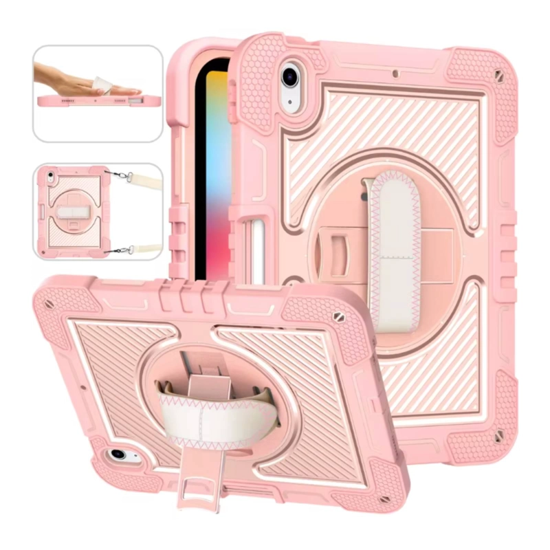 FUNDA CARCASA REFORZADA ANTIGOLPE COMPATIBLE CON IPAD 11TH A16 2025 ROSADO - 2