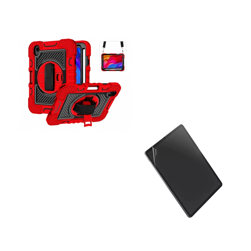 FUNDA CARCASA REFORZADA ANTI GOLPE 360 + LAMINA HIDROGEL MATTE IPAD 11TH G A16 2025 ROJO - 1