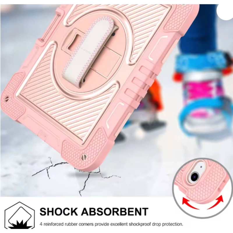 FUNDA REFORZADA 360 LAMINA VIDRIO COMPATIBLE CON IPAD 11TH G A16 ROSA - 2