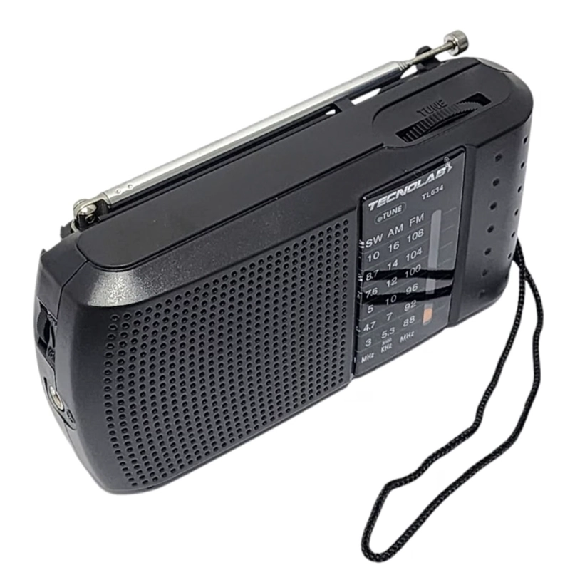 RADIO PORTATIL AM/FM 3W CON ENTRADA AUDIFONOS TECNOLAB TL634 - 2