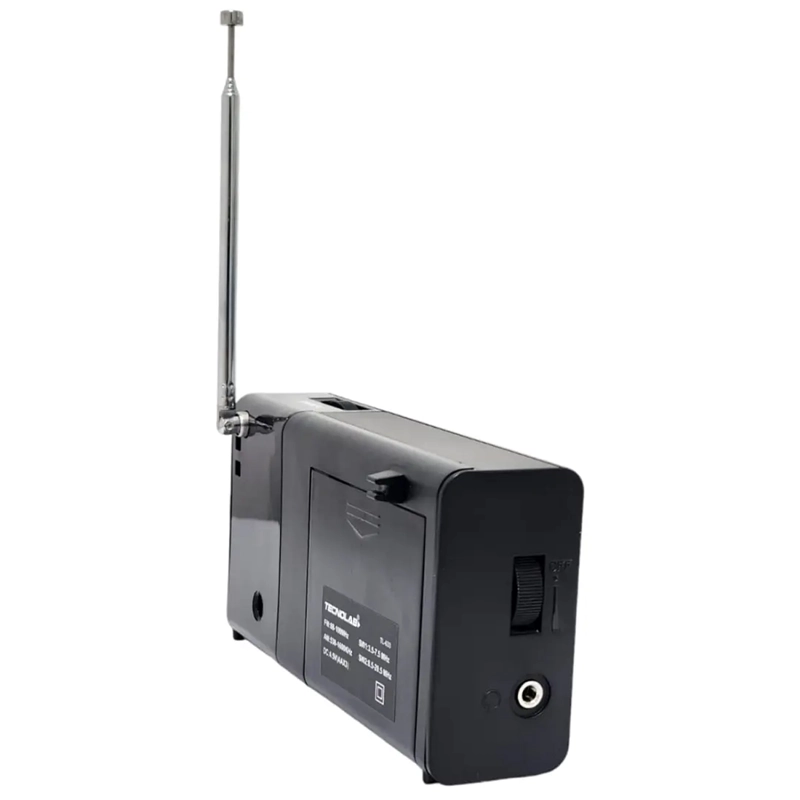 RADIO PORTATIL AM/FM 3W CON ENTRADA AUDIFONOS TECNOLAB TL633 - 3