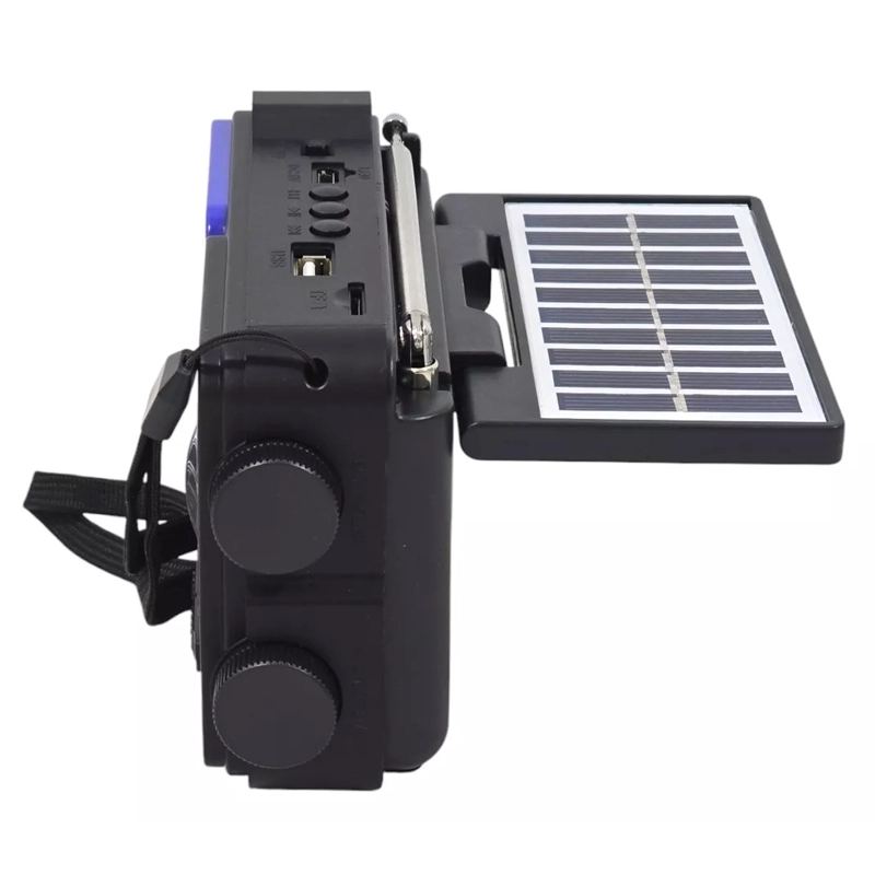 RADIO PORTATIL AM FM CON LINTERNA CARGA SOLAR TECNOLAB TL653 - 2
