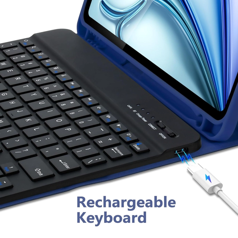 FUNDA CON TECLADO ESPAÑOL PARA IPAD AIR 11 M3 2025 LILA - 2