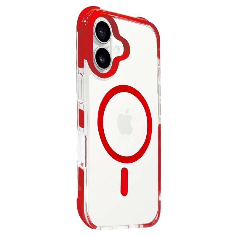JOIGO CARCASA TRANSPARENTE REFORZADA BORDE COLOR PARA IPHONE 11 ROJO