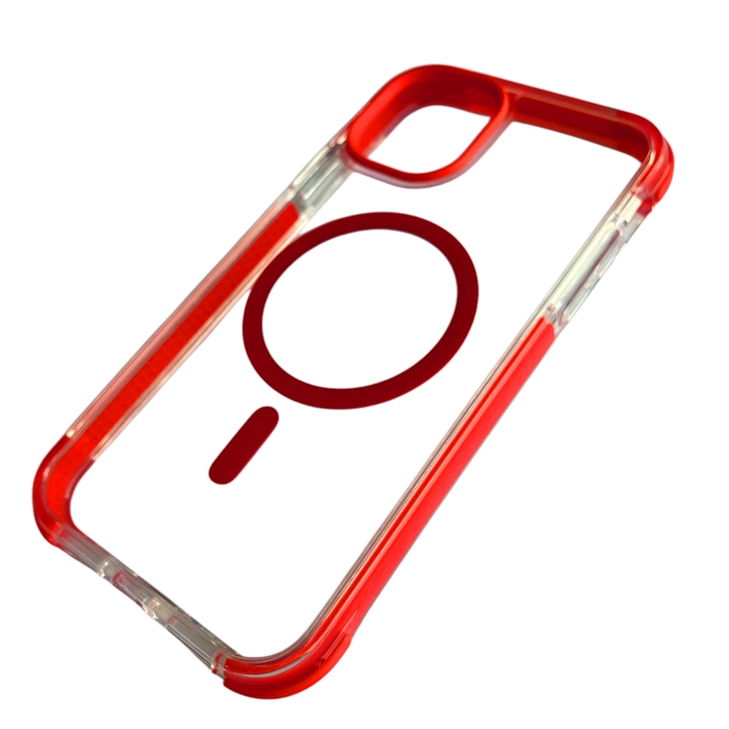 CARCASA TRANSPARENTE REFORZADA BORDE COLOR PARA IPHONE 11 ROJO - 3