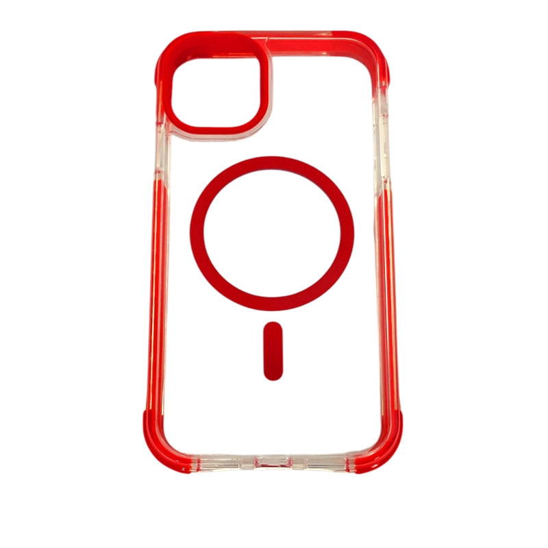 CARCASA TRANSPARENTE REFORZADA BORDE COLOR PARA IPHONE 11 ROJO - 4
