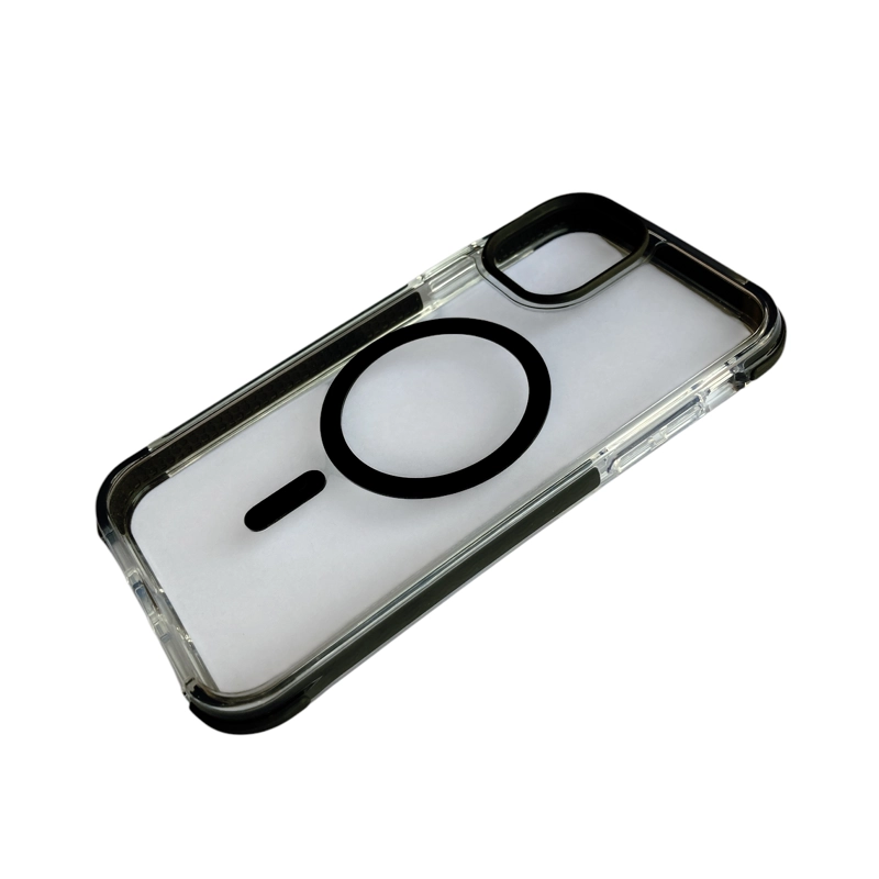 CARCASA TRANSPARENTE REFORZADA BORDE COLOR COMPATIBLE CON IPHONE 11 NEGRO - 3