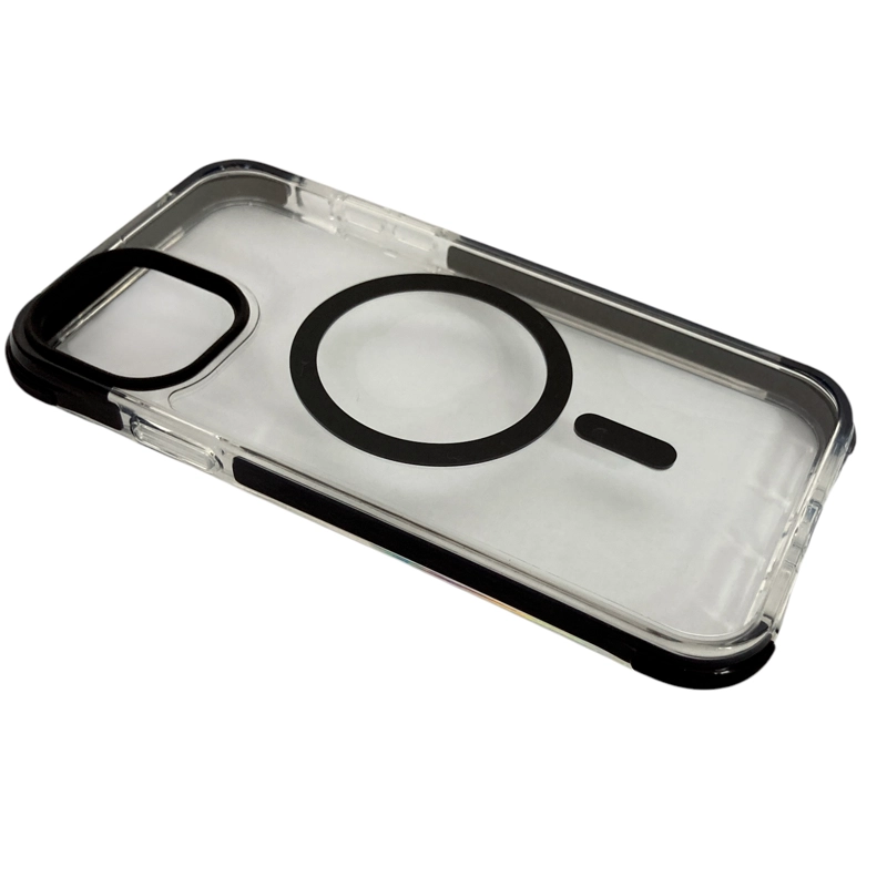 CARCASA TRANSPARENTE REFORZADA BORDE COLOR COMPATIBLE CON IPHONE 11 NEGRO - 4