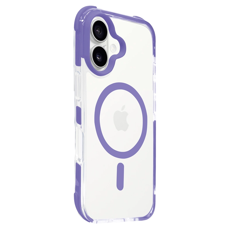 GENÉRICO CARCASA CLEAR MAGSAFE BORDE PARA IPHONE 16 LILA