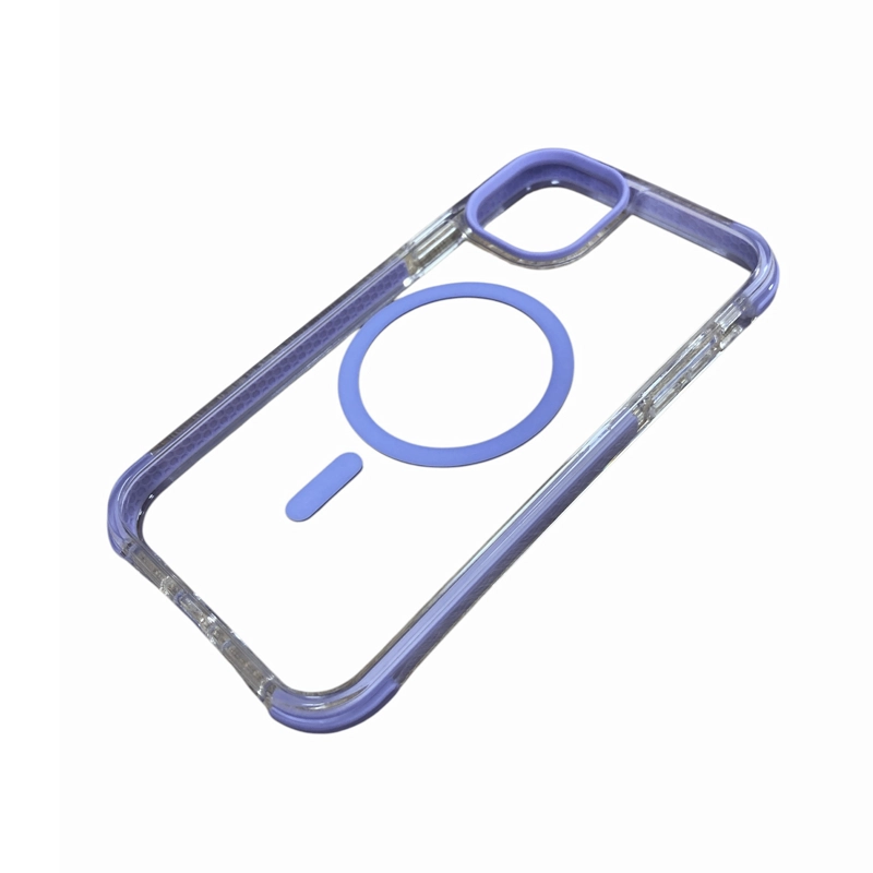 CARCASA CLEAR MAGSAFE BORDE COMPATIBLE CON IPHONE 16 LILA - 3