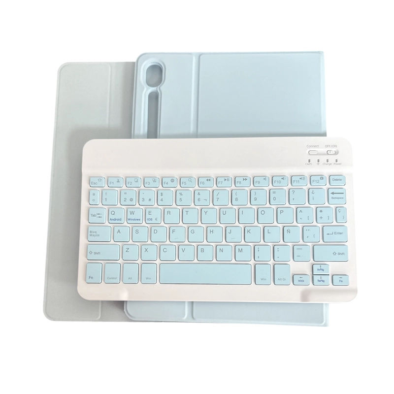 FUNDA CON TECLADO ESPAÑOL COMPATIBLE CON SAMSUNG TAB S10 FE 10.9 CELESTE - 5
