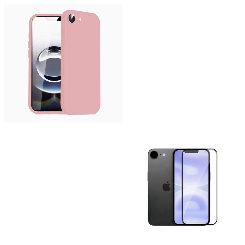 GENÉRICO CARCASA LAMINA DE VIDRIO COMPATIBLE CON IPHONE 16E ROSADO