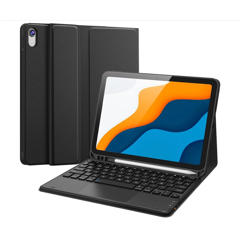 FUNDA CON TECLADO ESPAÑOL TOUCHPAD  COMPATIBLE CON IPAD A16 11TH G NEGRO - 1