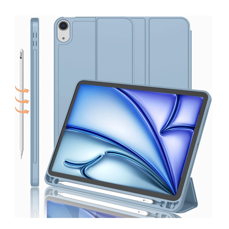 CARCASA FUNDA SMART COVER COMPATIBLE CON IPAD 10.9 AIR 4TA 5TA GRIS - 1