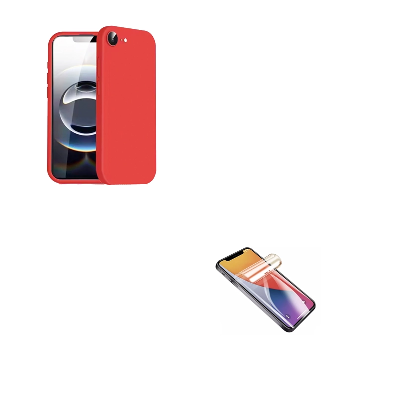GENÉRICO CARCASA FUNDA LAMINA CLEAR COMPATIBLE CON-IPHONE 16E ROJO