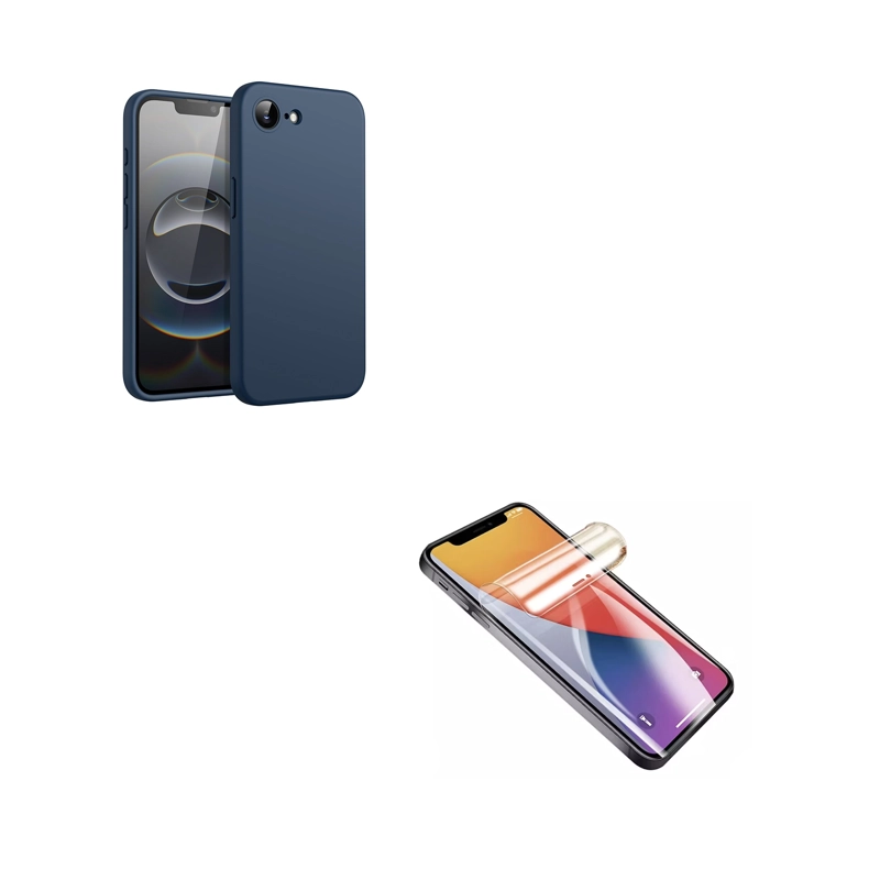 GENÉRICO CARCASA FUNDA LAMINA DE CLEAR COMPATIBLE CON IPHONE 16E AZUL OSCURO
