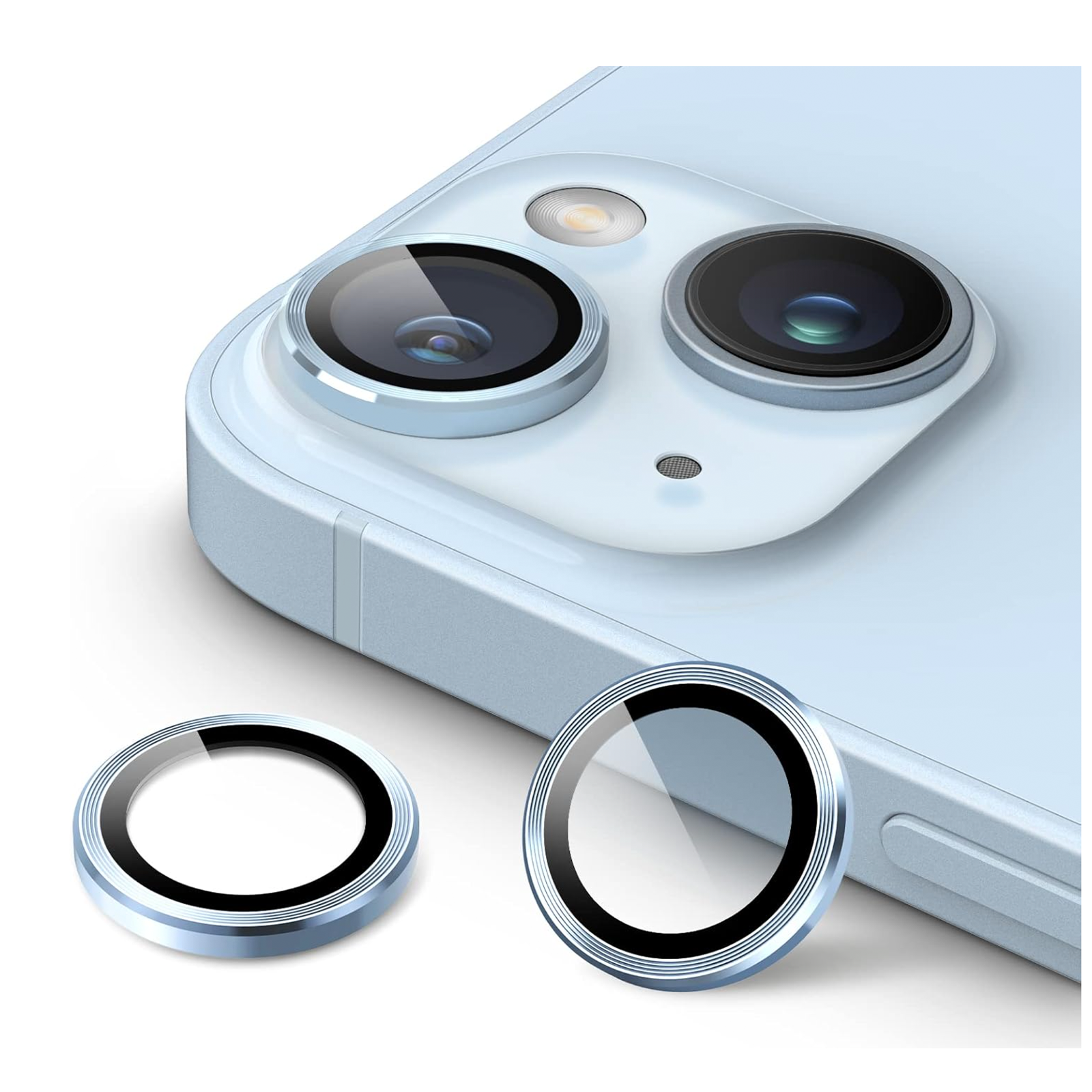 GENÉRICO PROTECTOR DE LENTES DE CAMARA PARA IPHONE 14 / 14 PLUS METALIZADA AZUL