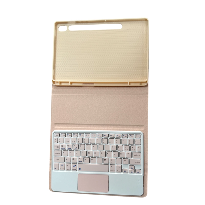 FUNDA CON TECLADO ESPAÑOL TOUCHPAD PARA TABLET SAMSUNG TAB S10 FE ROSE GOLD - 3