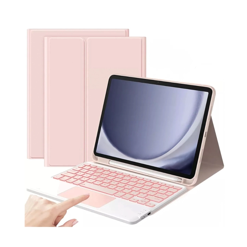 FUNDA CON TECLADO ESPAÑOL TOUCHPAD PARA TABLET SAMSUNG TAB S9 FE ROSE GOLD - 1