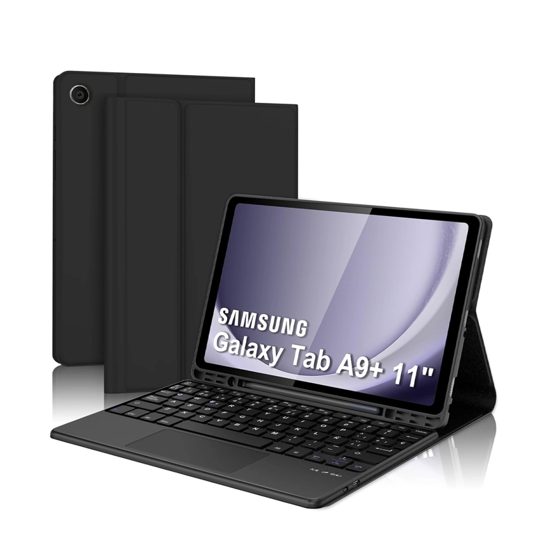 FUNDA CON TECLADO ESPAÑOL TOUCHPAD PARA TABLET SAMSUNG TAB A9 PLUS 11 NEGRO - 1