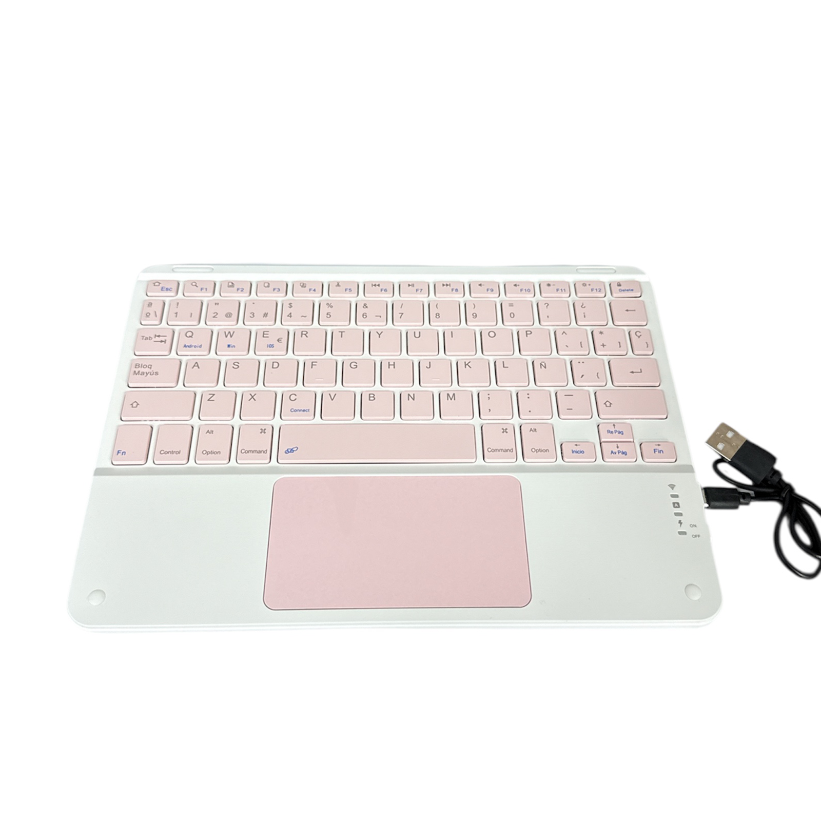FUNDA CON TECLADO ESPAÑOL TOUCHPAD PARA IPAD AIR 11 M3 2025 ROSE GOLD - 4
