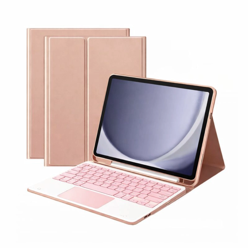 FUNDA CON TECLADO ESPAÑOL TOUCHPAD PARA IPAD AIR 10.9 4 5TA GENERACION ROSE GOLD - 1