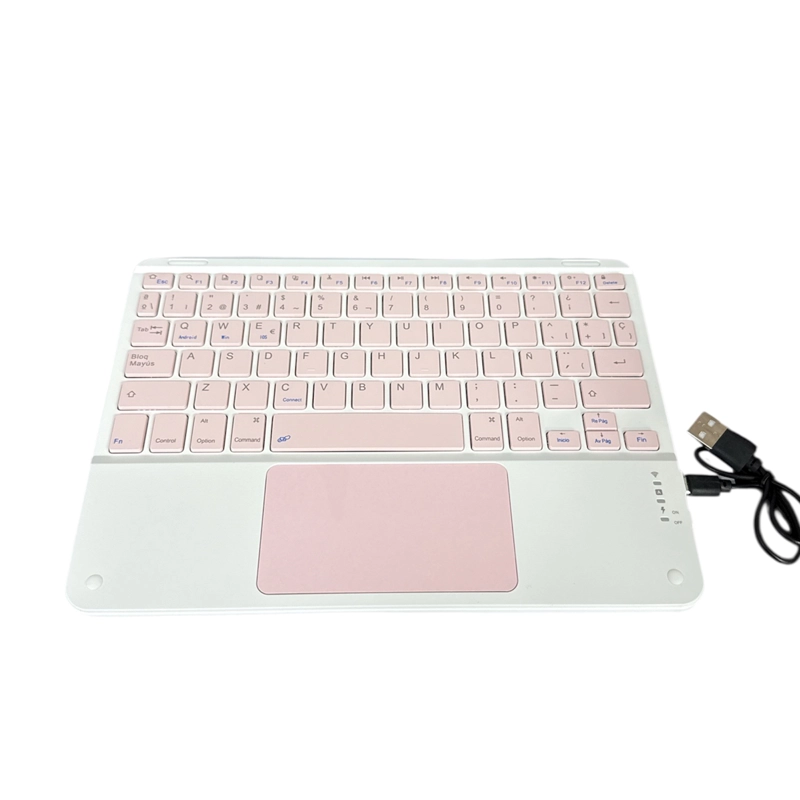 FUNDA CON TECLADO ESPAÑOL TOUCHPAD PARA IPAD AIR 10.9 4 5TA GENERACION ROSE GOLD - 5