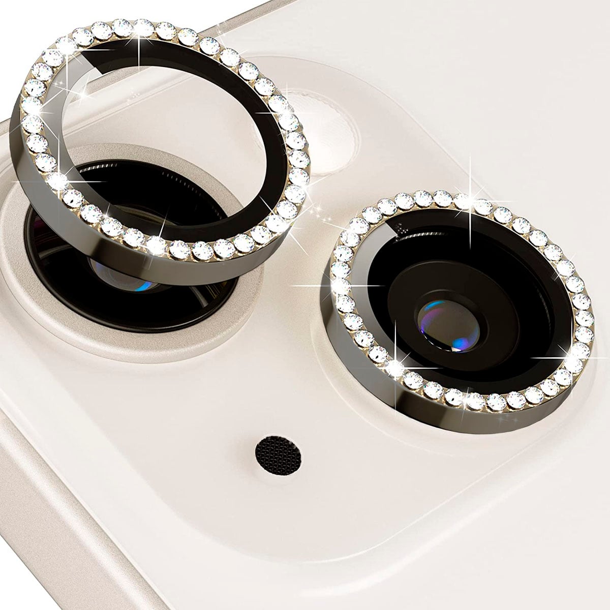GENÉRICO PROTECTOR DE LENTES DE CAMARA PARA IPHONE 14 PRO / 14 PRO MAX PIEDRAS NEGRO