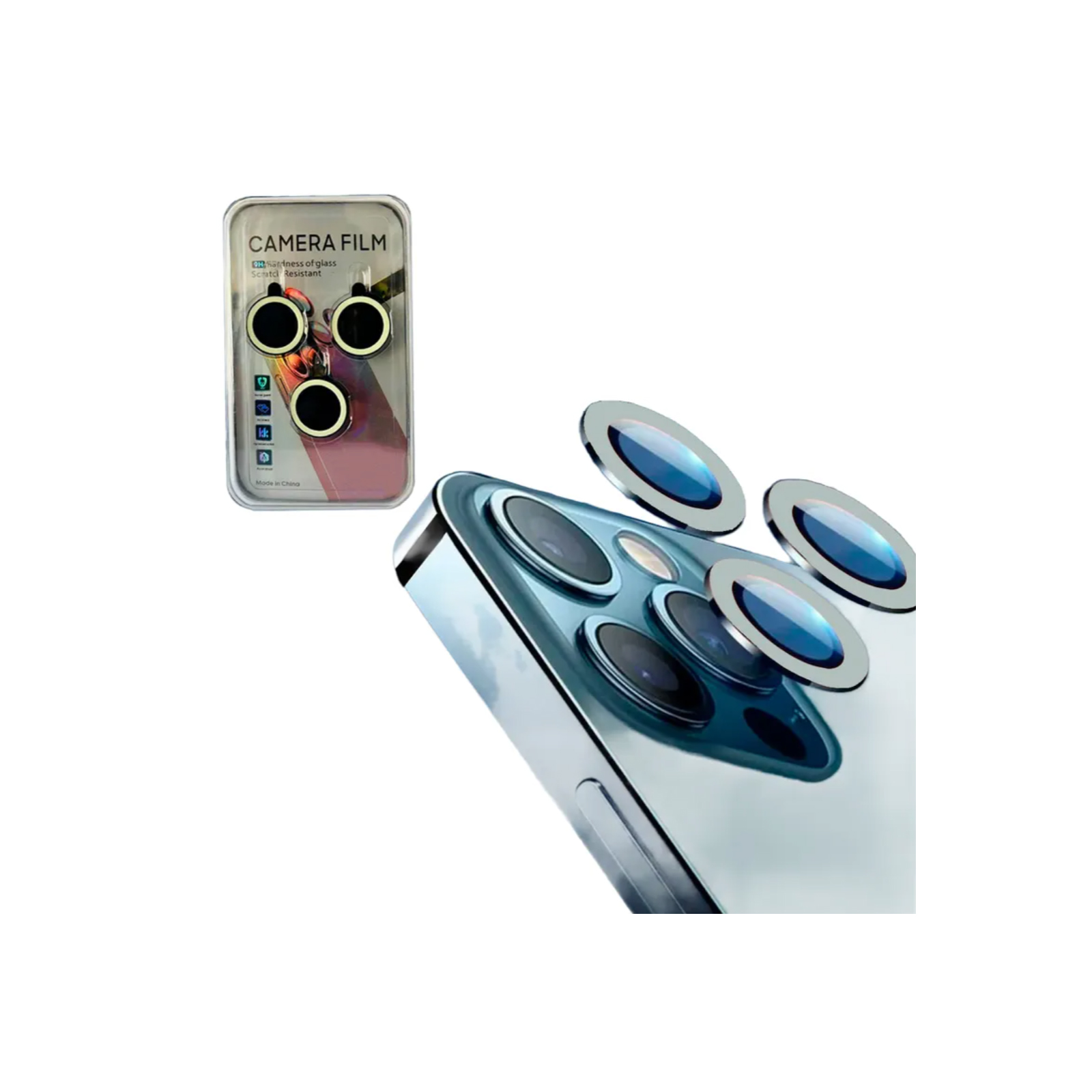 GENÉRICO PROTECTOR DE LENTES PARA IPHONE 14 PRO 14 PRO MAX FLUOR BLANCO