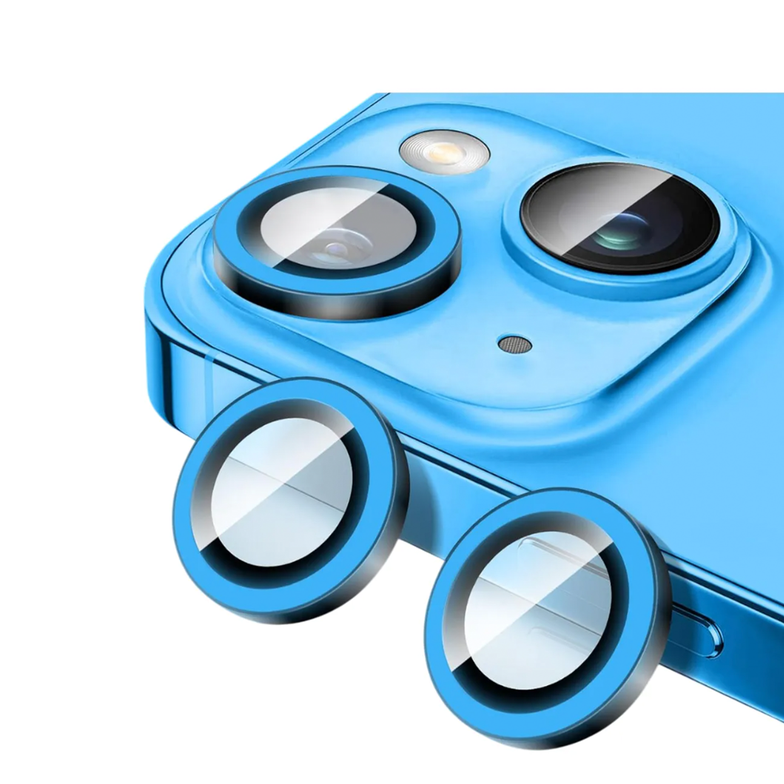 GENÉRICO PROTECTOR DE LENTES DE CAMARA PARA IPHONE 11 / 12 MINI FLUOR AZUL