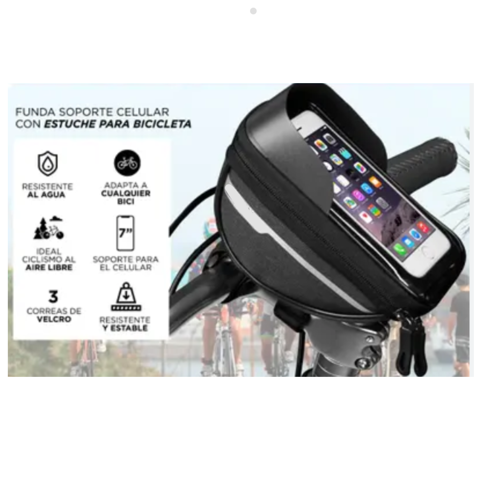 SOPORTE PORTA CELULAR MOTO BICICLETA IMPERMEABLE - 4