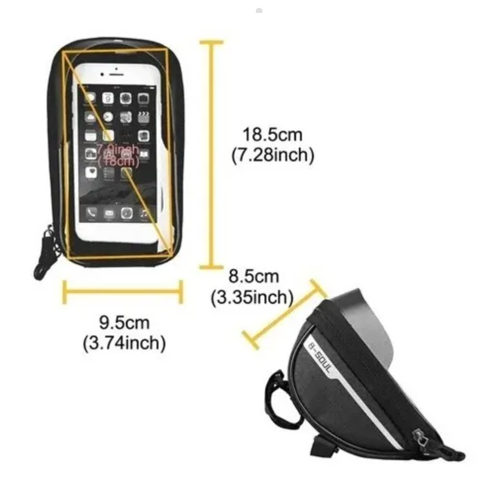 SOPORTE PORTA CELULAR MOTO BICICLETA IMPERMEABLE - 5
